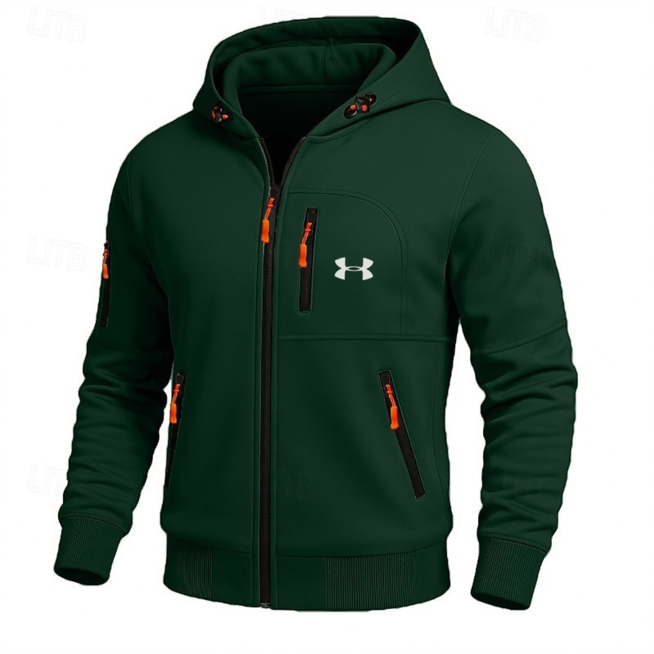 Men’s Performance Zip Hoodie – Neon Accent Athletic Jacket