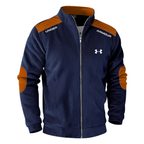 Men’s Athletic Zip Jacket – Ribbed Slim Fit Sports Track Top