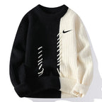 Men's Trendy Loose Colorblock Casual Knitted Sweater
