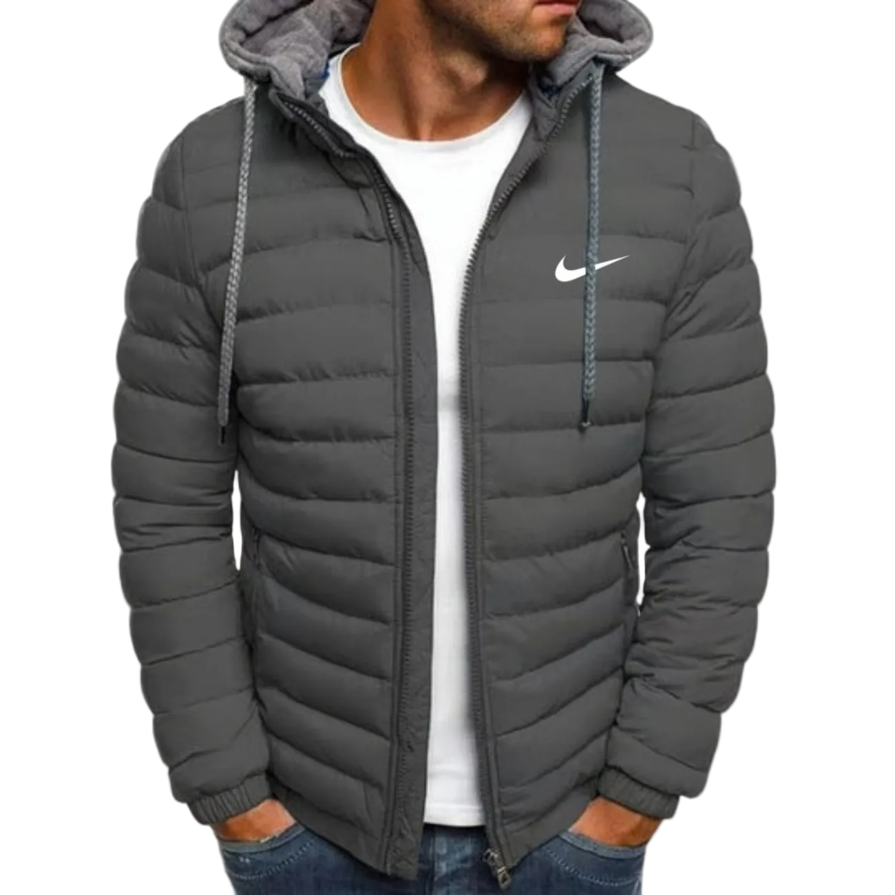 Men’s Hooded Puffer Jacket – Lightweight Insulated Zip Coat