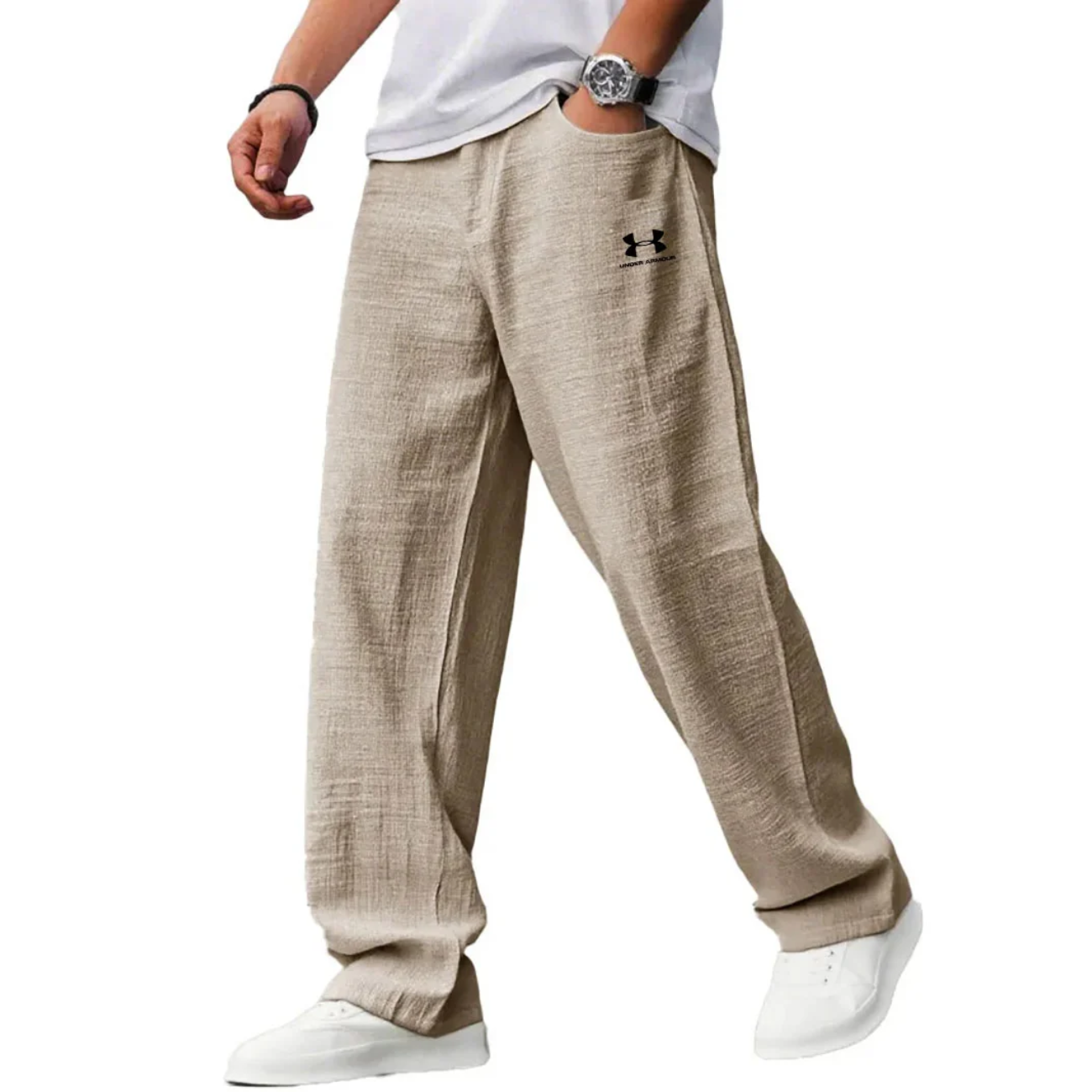 Men’s Charcoal Relaxed Fit Lounge Pants – Textured Wide-Leg Casual Trousers