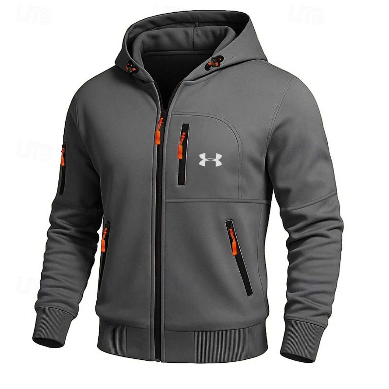 Men’s Performance Zip Hoodie – Neon Accent Athletic Jacket