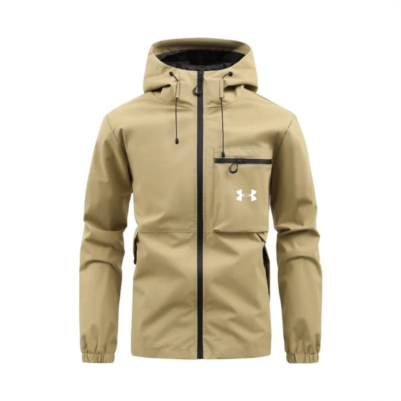 Men’s Hooded Performance Jacket – Lightweight Zip Windbreaker