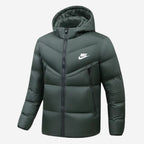 Men’s  Hooded Puffer Jacket – Insulated Winter Zip Coat
