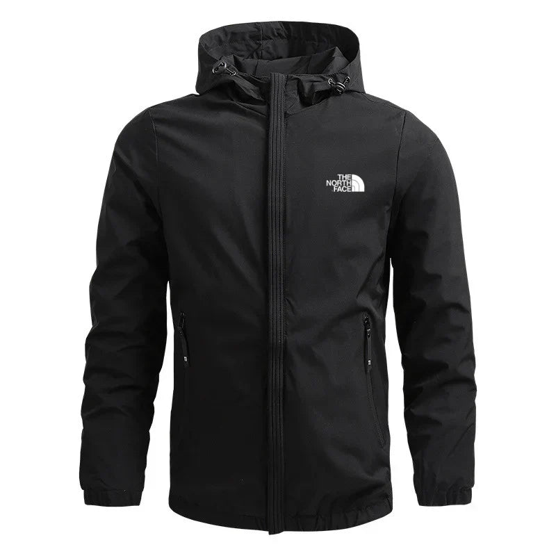 Men’s  Hooded Windbreaker Jacket – Lightweight Zip-Up Coat