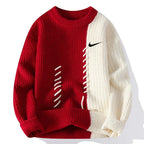 Men's Trendy Loose Colorblock Casual Knitted Sweater