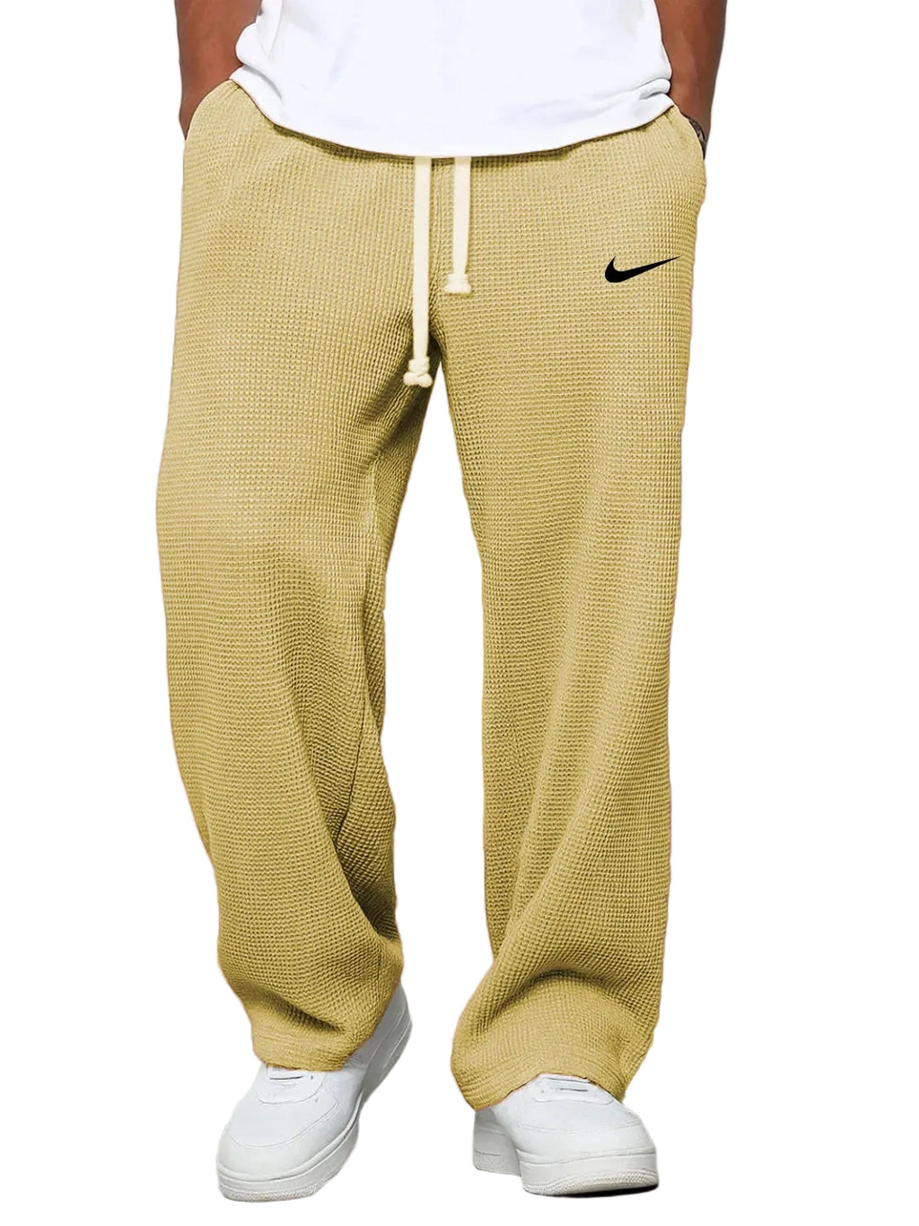 Men’s  Relaxed Joggers – Premium Waffle Knit Lounge Pants