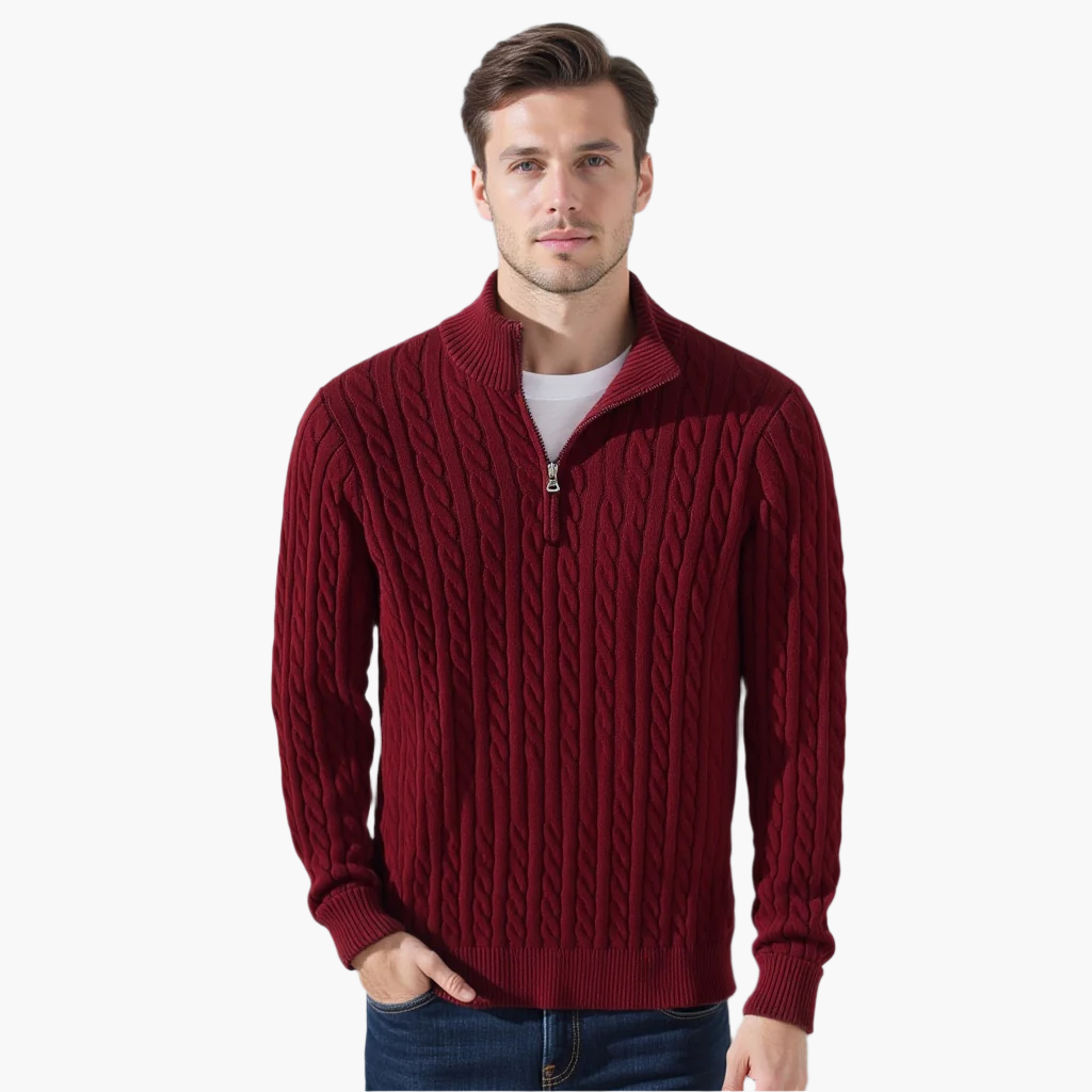 Heritage Cable Knit Half-Zip Sweater – Limited Edition