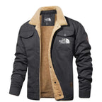 Men’s Sherpa-Lined Utility Jacket – Warm Button-Up Winter Coat