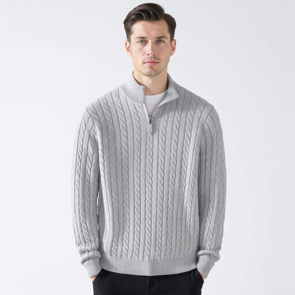 Heritage Cable Knit Half-Zip Sweater – Limited Edition