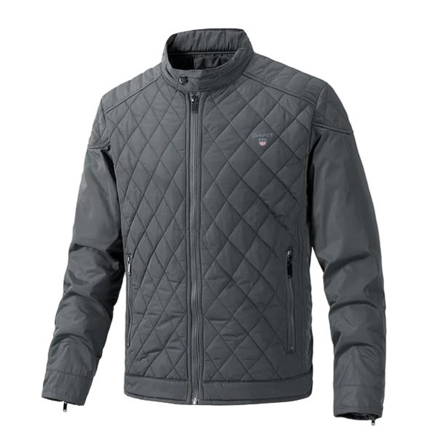 Men’s Quilted Zip Jacket – Lightweight Insulated Slim Fit Coat