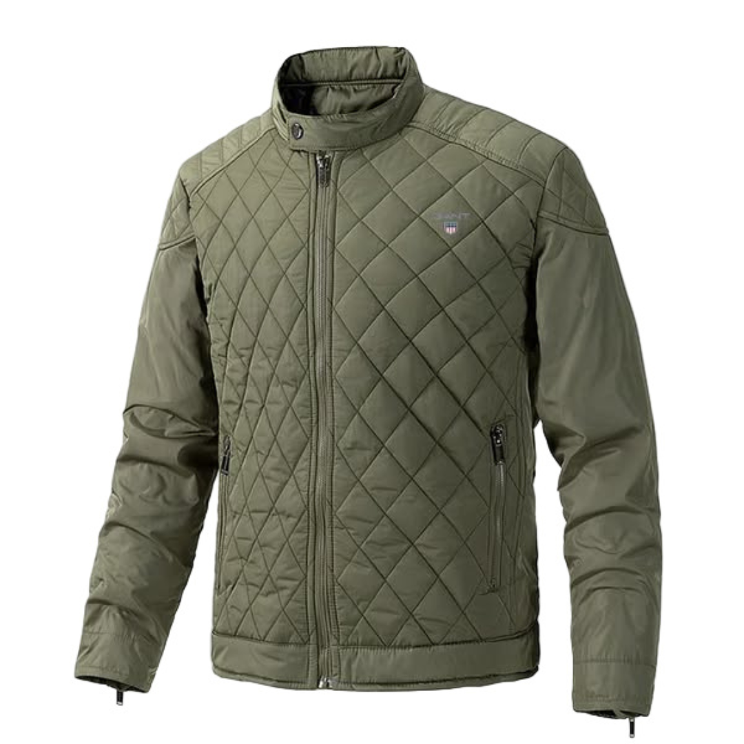 Men’s Quilted Zip Jacket – Lightweight Insulated Slim Fit Coat