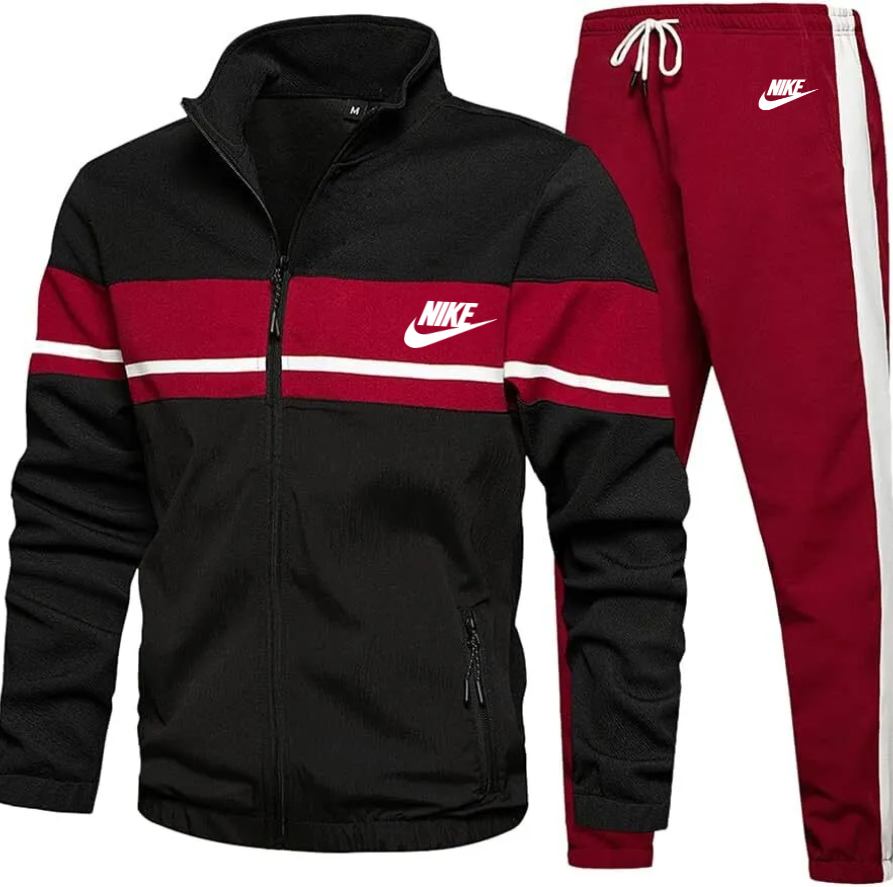 Men’s  Retro Tracksuit – Athletic Full-Zip Jacket & Jogger Set