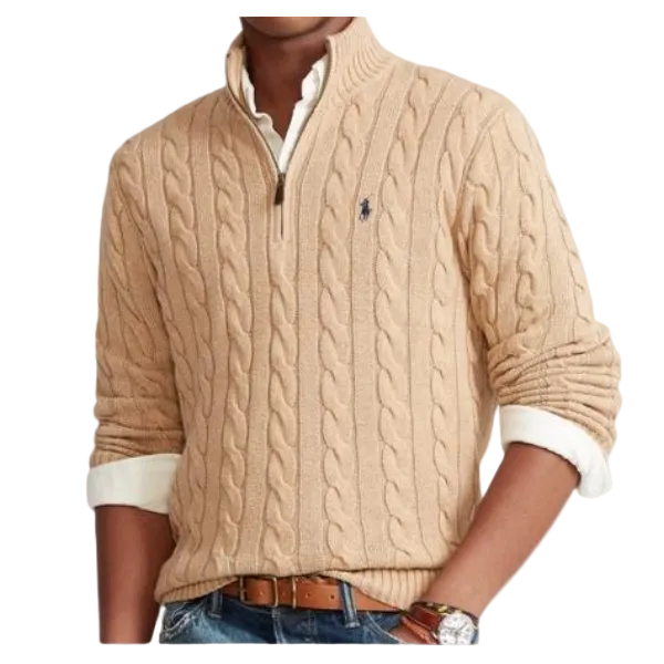 Men’s Heritage Cable Knit Quarter-Zip Sweater