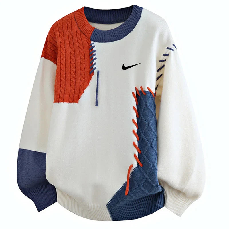 Men's Trendy Casual Colorblock Knitted Sweater