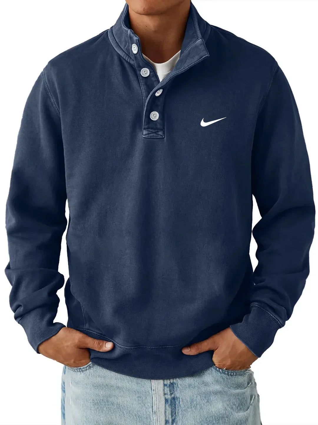 Men’s Collar Sweatshirt – Slim Fit Casual Pullover