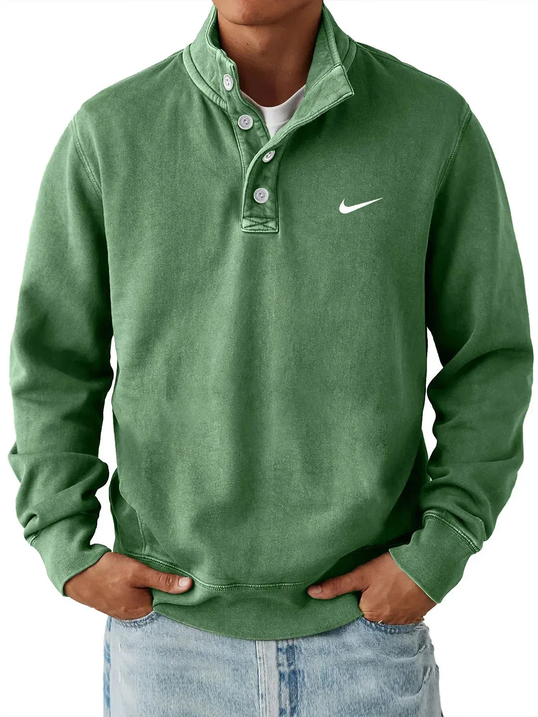 Men’s Collar Sweatshirt – Slim Fit Casual Pullover