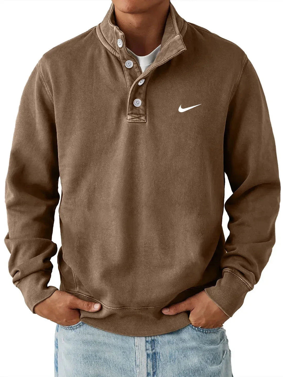 Men’s Collar Sweatshirt – Slim Fit Casual Pullover