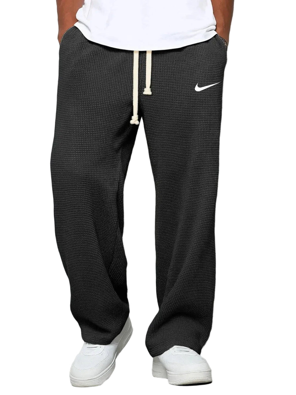 Men’s  Relaxed Joggers – Premium Waffle Knit Lounge Pants