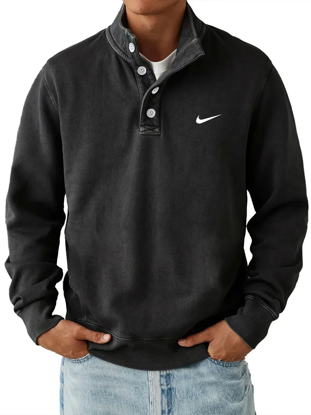 Men’s Collar Sweatshirt – Slim Fit Casual Pullover