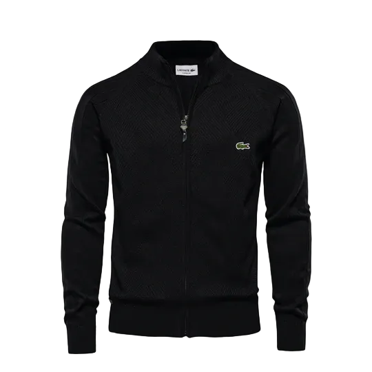 Men’s Knit Zip Sweater – Slim Fit Textured Casual Jacket