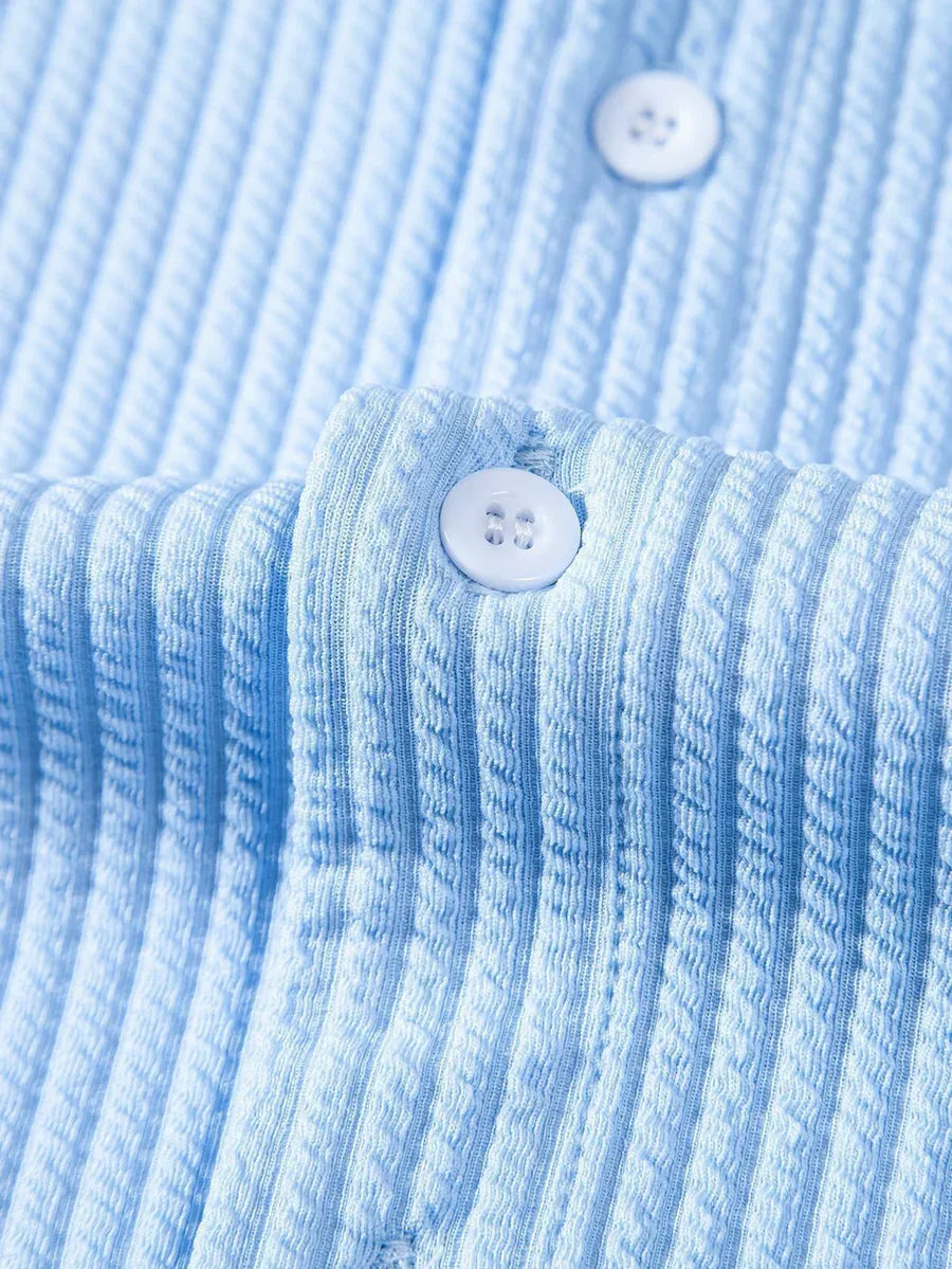 Modern Textured Shirt & Tailored Jogger Set – Limited Edition